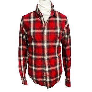 American Eagle Prep fit button up plaid long sleeve shirt (1AB0030)